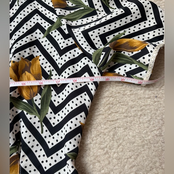 Vintage Italian Postfali floral striped top and elastic skirt set, sz 11 juniors - Picture 7 of 11